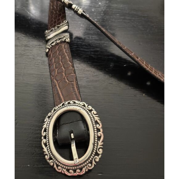 Vintage Brighton Brown & Black Reversible Leather Belt Size M 36" - Picture 5 of 7